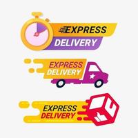 Express delivery service badges vector