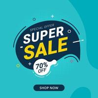 Super sale discount banner template vector