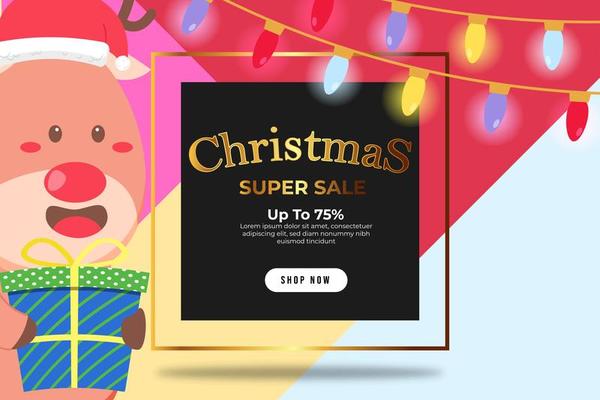 Christmas Banner Super Sale Up To 75 percent