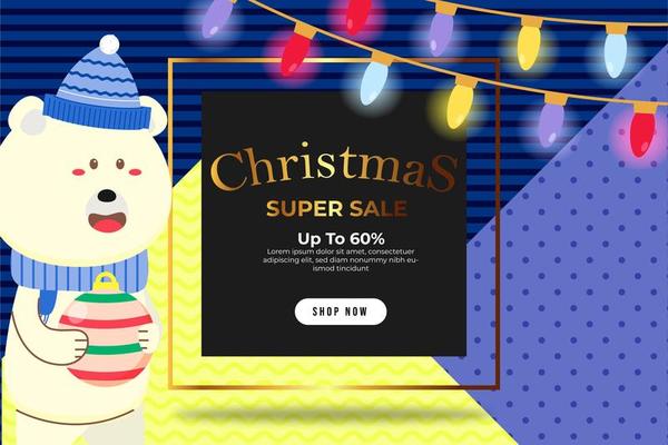 Christmas Banner Super Sale Up To 60 percent Template