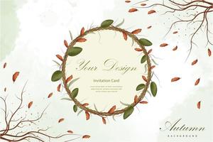 Autumn background with leaf and rope vector