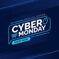 plantilla de banner de venta de cyber monday vector