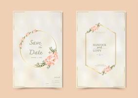 Floral wedding invitation card vector