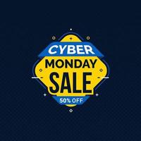 plantilla de banner de venta de cyber monday vector