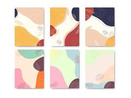 Set of minimal colorful nature cover design templates
