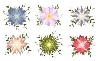 conjunto de ramo floral vector