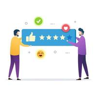 Feedback and review design for customer satisfaction vector