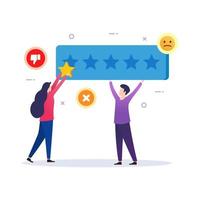 Feedback and review design for customer satisfaction vector