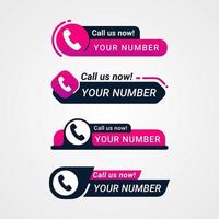 Call us now button sign and symbol set vector