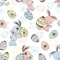 Seamless pattern of Easter eggs vector