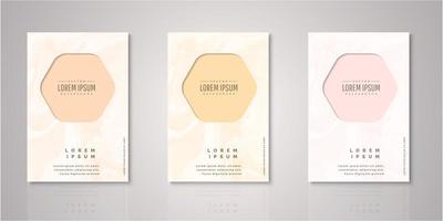 Set of hexagon frame watercolor covers vector