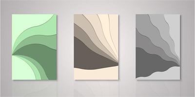 Set of abstract paper cut layers covers vector