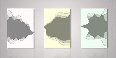 Set of abstract shape paper cut layers covers vector