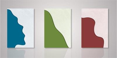 Set of abstract shape pepr cut covers vector