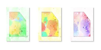 Set of watercolor covers vector