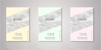 Set of angled ripped shape watercolor covers vector