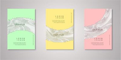 Set of abstract ripped shape watercolor covers vector