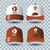 Hats accessories branding mock-up set vector