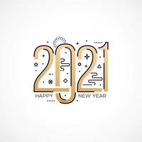 feliz año nuevo 2021 tipografía para tarjeta de felicitación vector