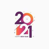 Happy New Year 2021 typography for greeting card