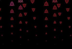 Dark Red backdrop with mystery symbols. vector