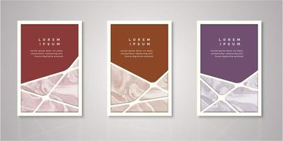 Set of geometric stripe watercolor covers vector