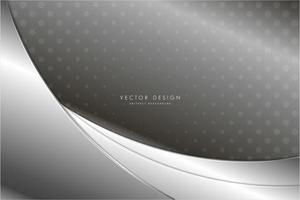 Metallic silver curved panels with dotted pattern vector