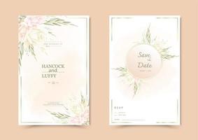 Floral wedding invitation card. vector