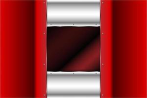 Metallic red and silver panels vector