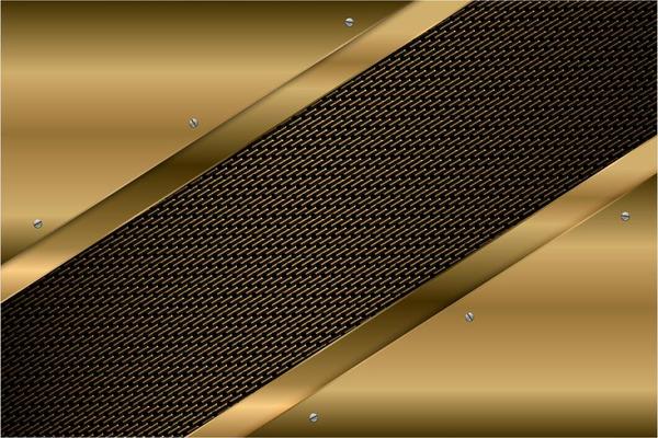 Metallic gold angled panels with carbon fiber texture