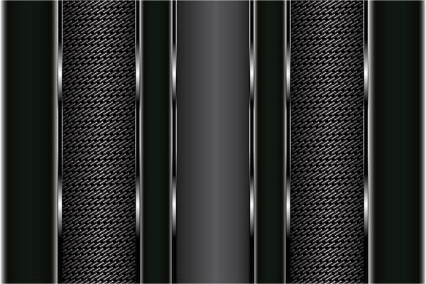 Metallic black and silver and carbon fiber texture panels