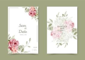 Floral wedding invitation card. vector