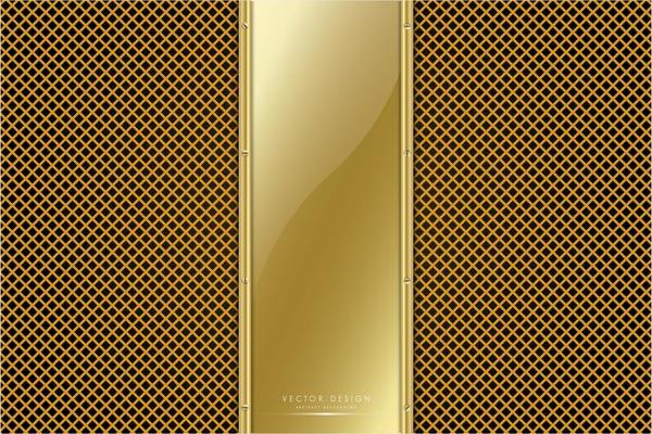 Metallic gold panel with golden line texture