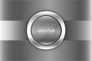 Metallic silver panels with round button vector