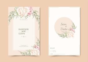 Floral wedding invitation card. vector