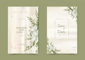 tarjeta de invitación de boda floral. vector