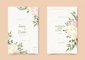 Floral wedding invitation card. vector