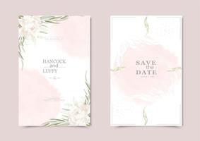 Floral wedding invitation card. vector