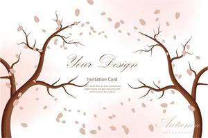 Autumn watercolor background with trees vector