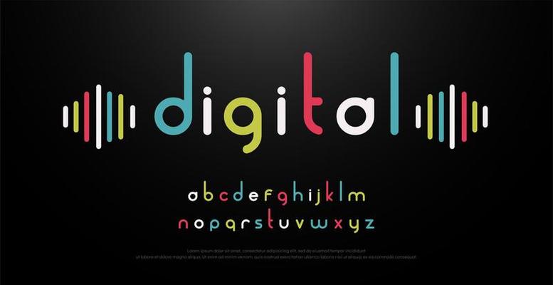 Digital Music Colorful Alphabet
