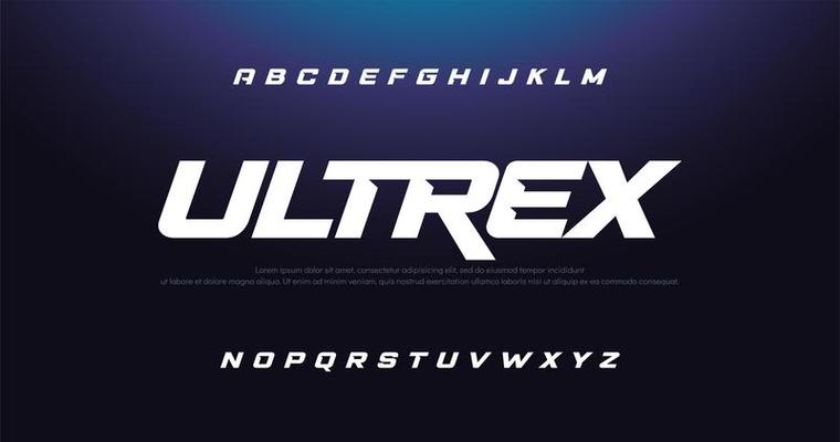 Sport Modern Italic Alphabet Font