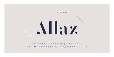 Elegant fashion font with letters and numbers vector