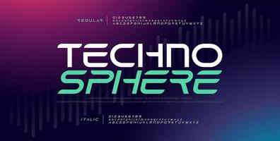 Techno digital modern font vector