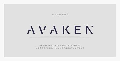 Abstract minimal modern font vector