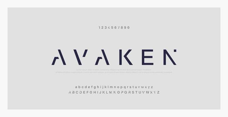 Abstract minimal modern font