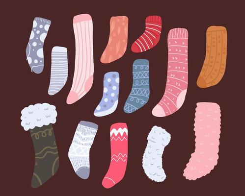 Christmas cute cartoon sock elements