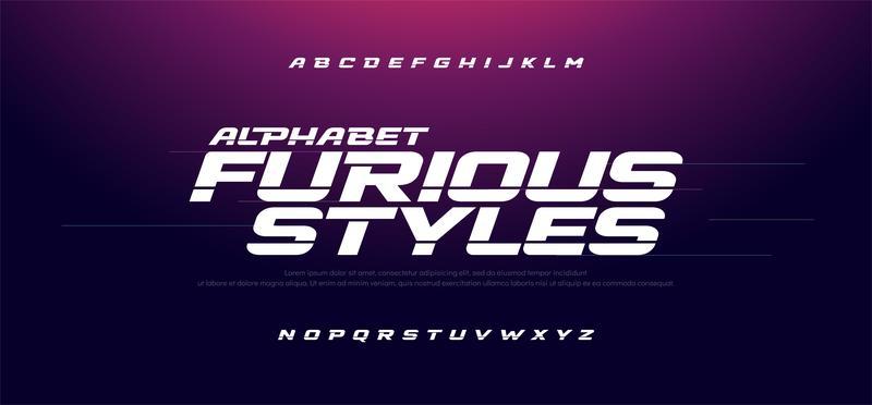Sport Modern Italic Alphabet Font