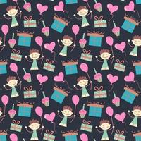 Seamless pattern with boy and balloon vector