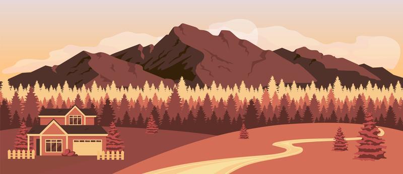 Sunset in mountains