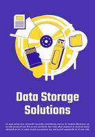 Data storage solutions poster vector